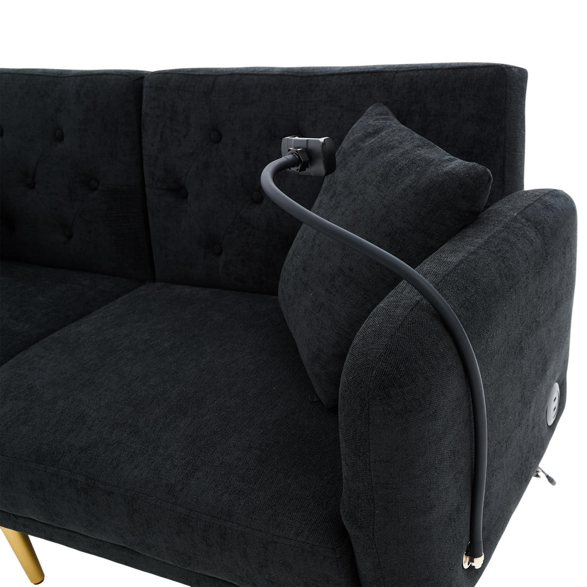 SOFA 2-Sitzer 173/78/78 cm Schwarz - Schwarz, Textil (78/78/173cm)