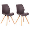 STUHL 2er Set Lederlook braun - Eukalyptusholzfarben/Braun, Holz/Textil (49/87.5/58cm) - CLP