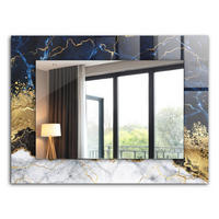 SPIEGEL 80 x 60 cm Rechteckig mit Aufdruck - Dunkelblau, Glas (80/60/0.4cm) - TULUP