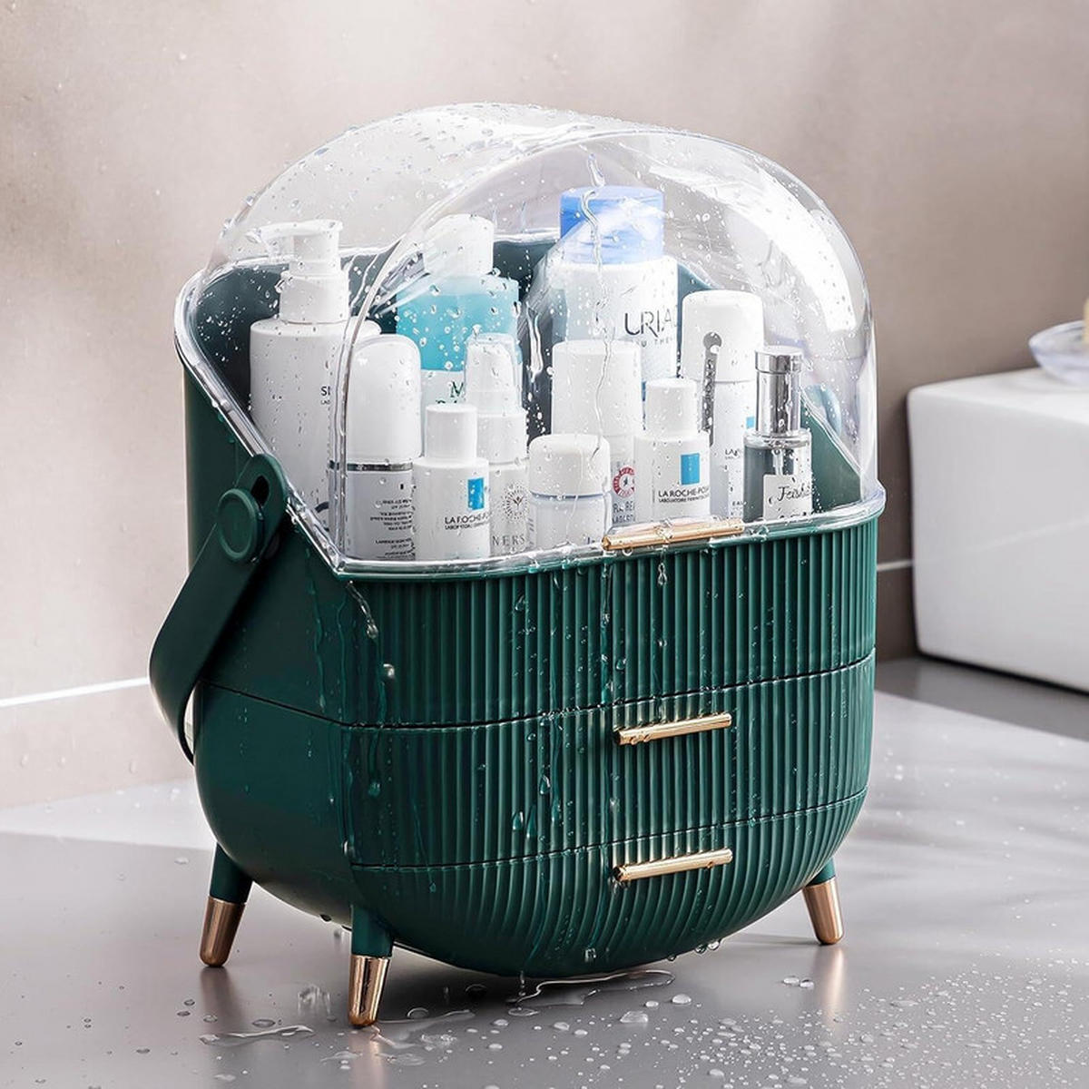 KOSMETIKORGANIZER Carroll Ⅲ 26/16/38 cm - Dunkelgrün, Kunststoff (16/38/26cm) - Nettlife