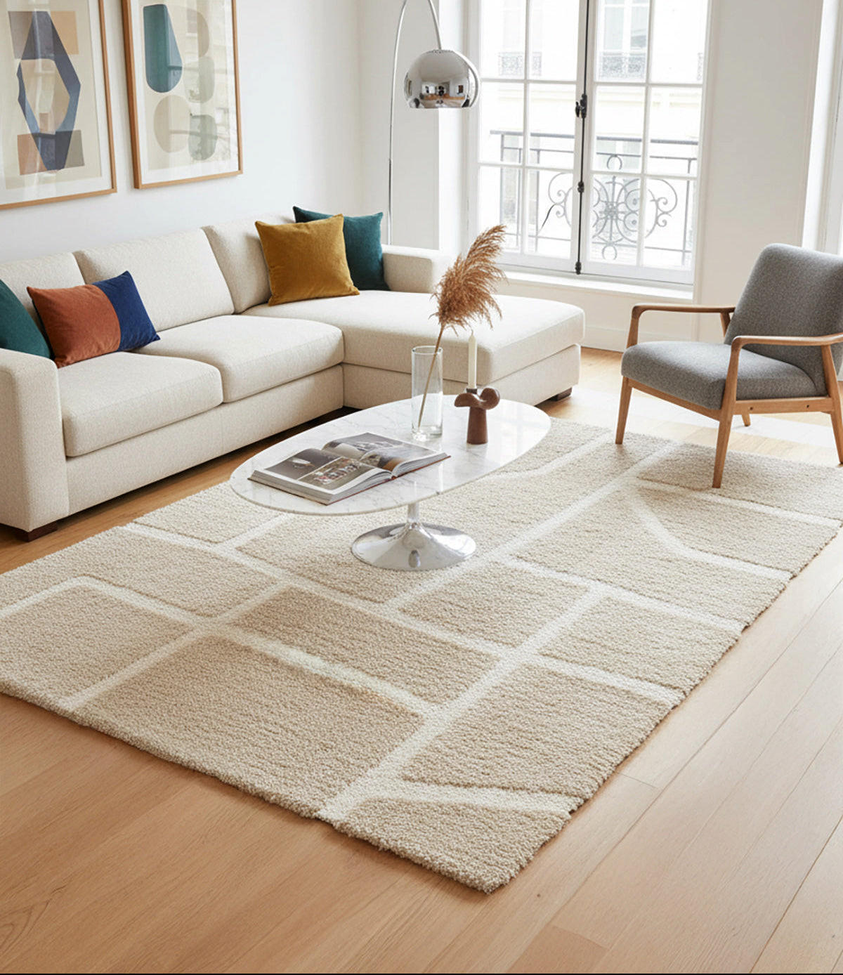 TEPPICH mit Reliefeffekt beige - Beige, Textil (160/230cm) - AFK Living