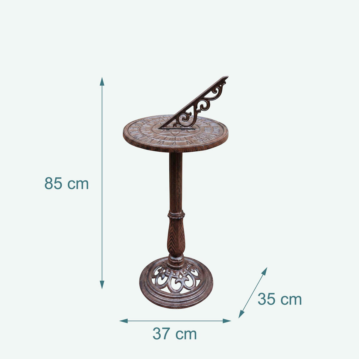 SLUNEČNÍ hod. - hnědá, kov (37/85/35cm) - Relaxdays