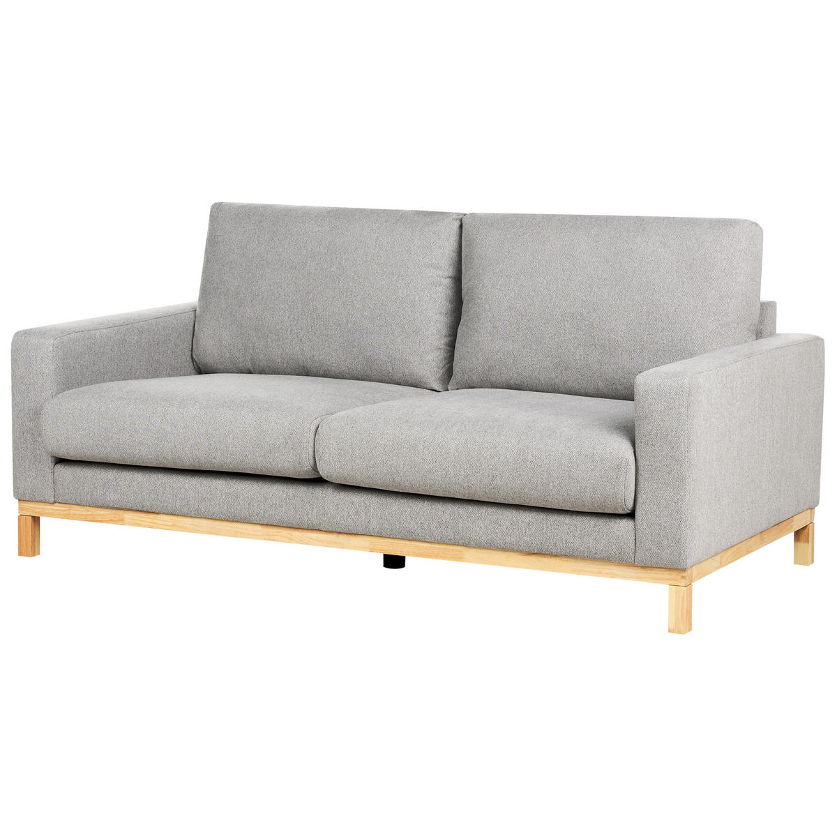 5-SITZER-SOFA SET grau/hellbraun Siggard - Hellbraun/Grau, Textil (92/92/217cm) - Beliani
