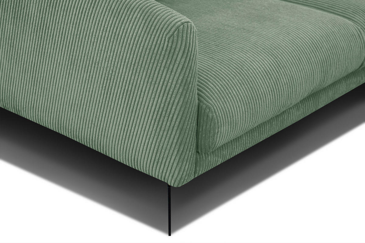 SOFA VILT 2,5-Sitzer, mintgrün - Schwarz/Mintgrün, Holzwerkstoff/Kunststoff (202/89/94cm) - Courtois Laville