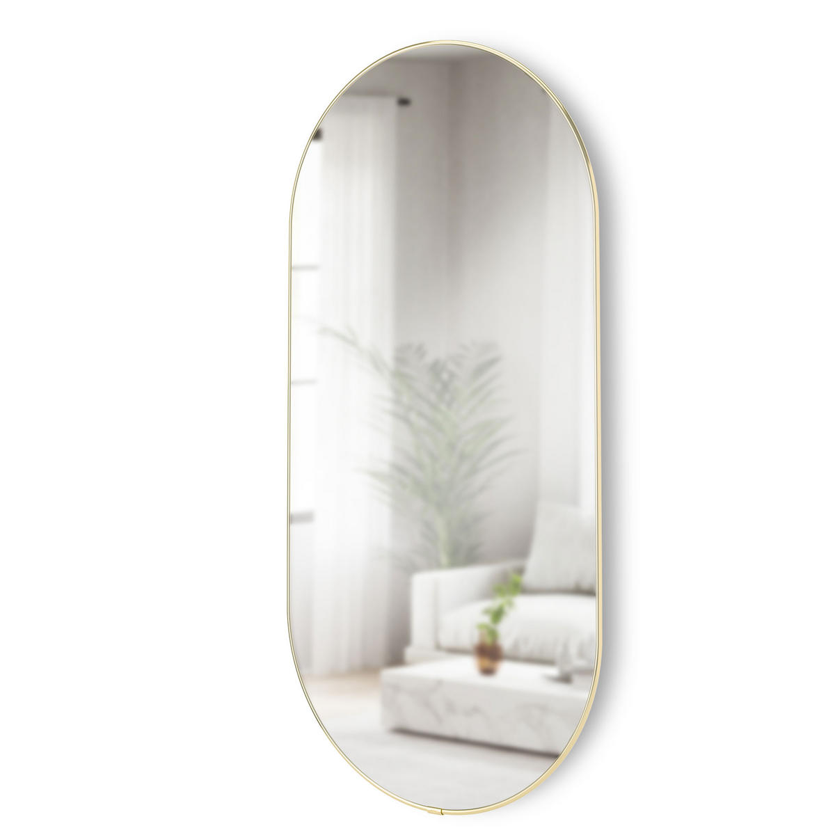WANDSPIEGEL Hubba Pill, Messing - Goldfarben, Glas (157/5/45cm) - Umbra