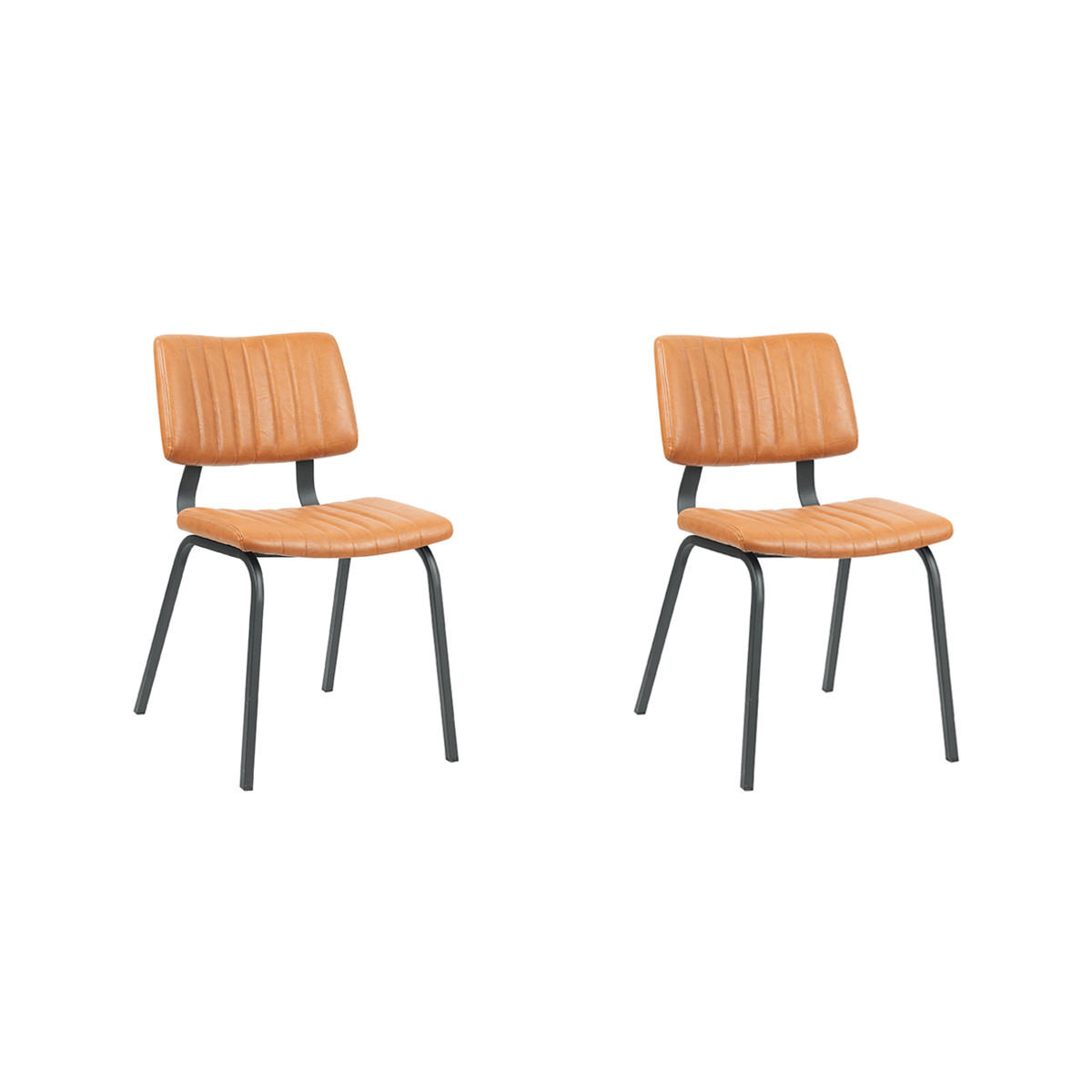 ESSZIMMERSTUHL Gusto Braun 56/46/79 cm 2er-Set - Orange, Textil (46/79/56cm) - LABEL51