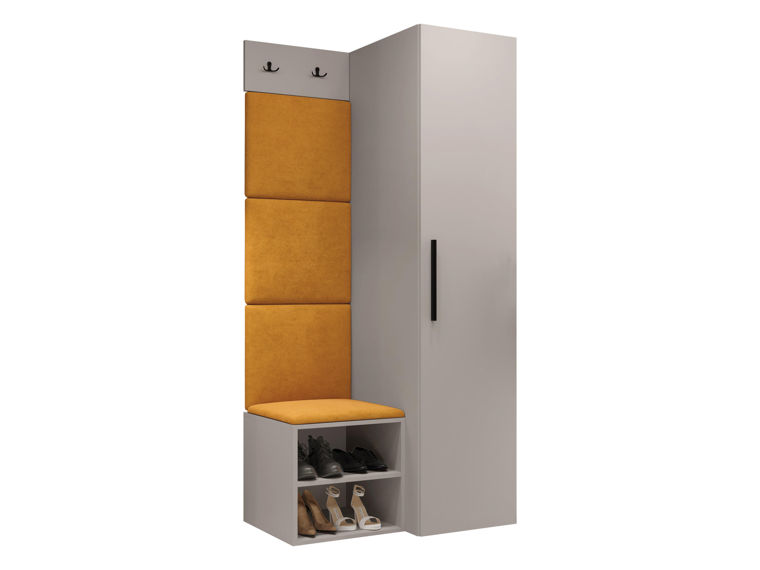 GARDEROBEN-SET Medi III - Kaschmir/Schwarz, Holzwerkstoff/Kunststoff (40/191/50cm) - MIRJAN24