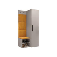 GARDEROBEN-SET Medi III - Kaschmir/Schwarz, Holzwerkstoff/Kunststoff (40/191/50cm) - MIRJAN24