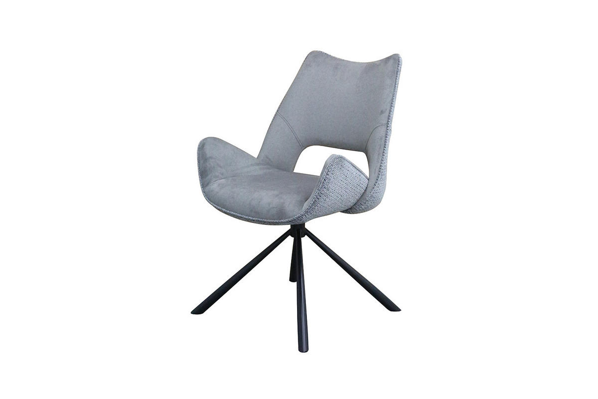 ESSZIMMERSTUHL VELO Grau Webstoff - Schwarz/Grau, Kunststoff/Textil (57/89/61cm) - KAWOLA