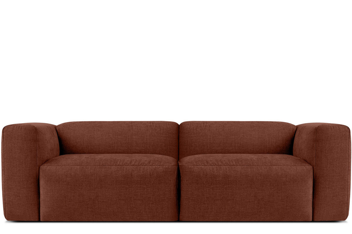 2,5-SITZER-MODULSOFA BUFFO mit extrem weicher und bequemer Sitzfläche, Gewebestoff, orange - Dunkelorange, Textil (250/73/96cm) - KONSIMO®