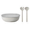 SERVIERSCHALE MIT DECKEL & SALATBESTECK Silueta Nordic White 4000 ml - Weiß, Kunststoff (30.1cm) - Mepal