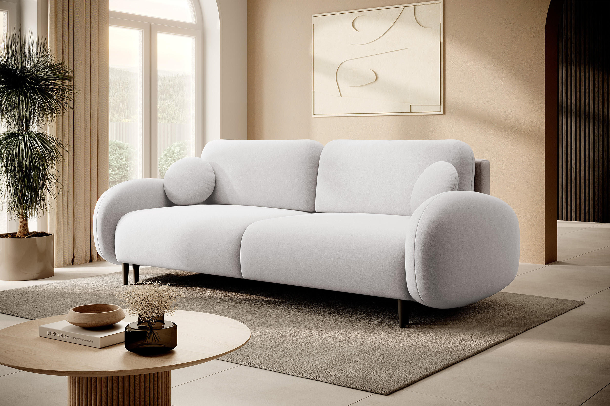 Thumbnail - Selsey Schlafsofa, Creme, Textil, 3-Sitzer, 232x92x102 cm, Wohnzimmer, Sofas & Couches, Schlafsofas