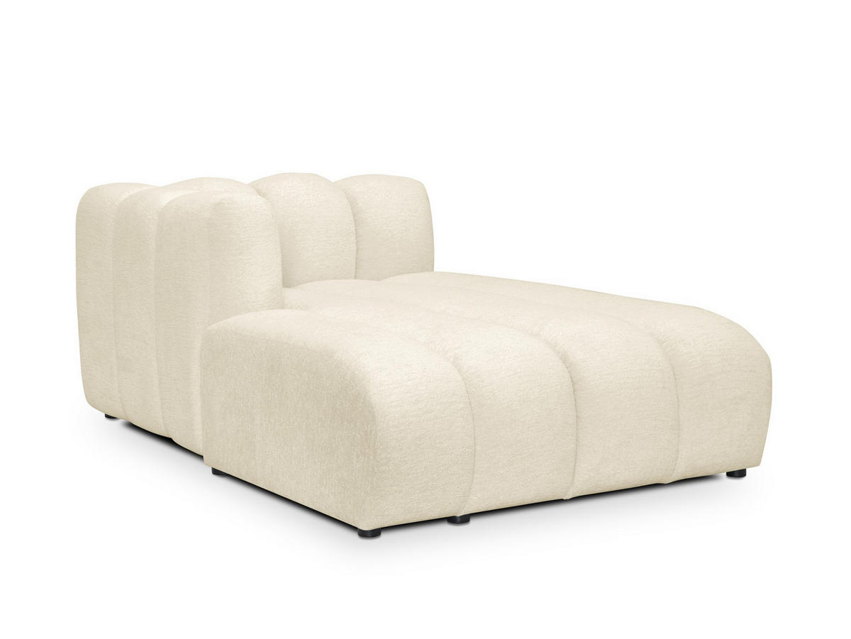SOFAELEMENT Links Chenille Stoff Beige - Hellbraun/Schwarz, Holzwerkstoff/Kunststoff (179/70/113cm) - Makamii