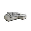 ECKSCHLAFSOFA ALEX – Grau + Weiß (Lawa 05 + Soft 17) + Hocker - Rechts - Weiß, Holzwerkstoff/Metall (275/155cm) - Möblo