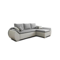 ECKSOFA - ALEX – Grau + Weiß (Lawa 05 + Soft 17) - Rechts - Weiß, Holzwerkstoff/Metall (275/155cm) - Möblo