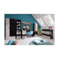 SCHLAFZIMMER Set 6-tlg. – PLANET System – Sonoma / Schwarz - Schwarz, Holzwerkstoff (80/190/50cm) - hi-markt