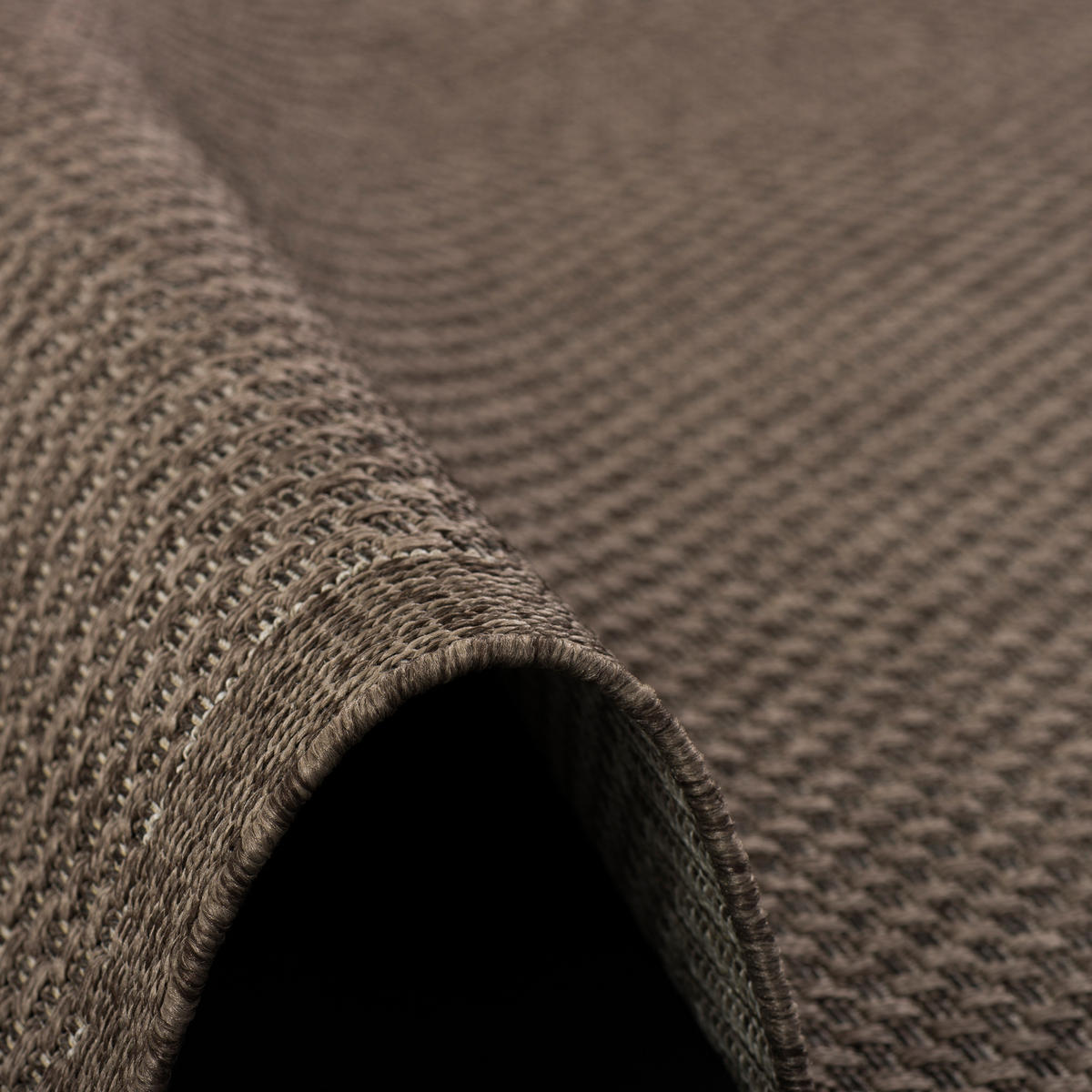 IN & OUTDOOR TEPPICH NATUR PANAMA BORDÜRE - Dunkelbraun, Textil (80/150cm) - Pergamon