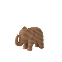 DEKOOBJEKT ELEFANT GESTREIFT Braun - Braun, Glas/Naturmaterialien (6/10.5/15.5cm) - J-Line