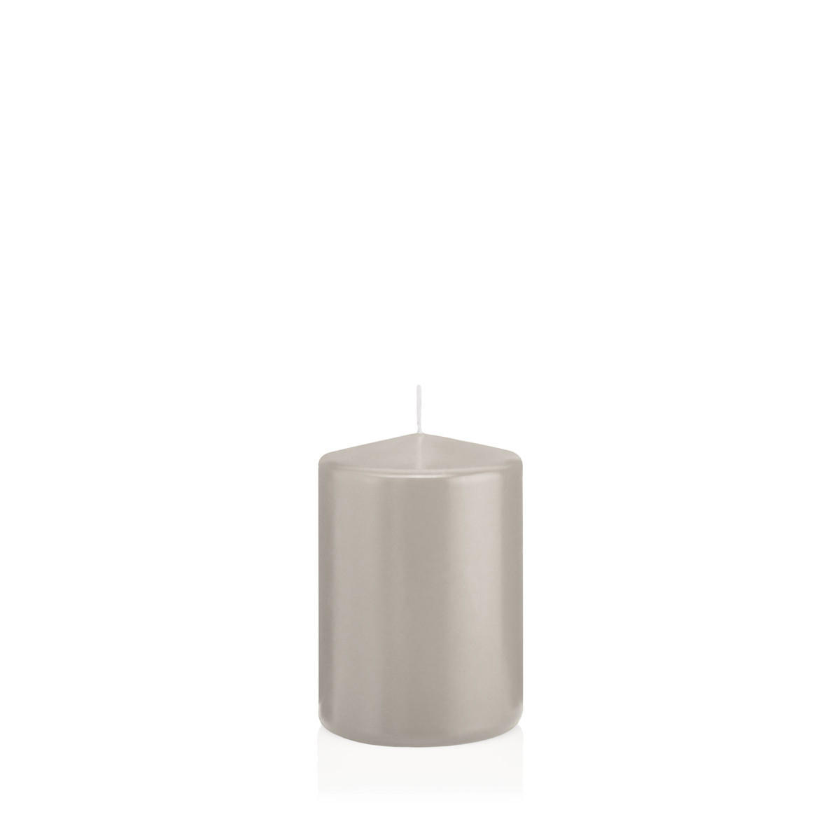 STUMPENKERZEN Zinn Grau Ø 68 x 100 mm, 12 Stück - Hellgrau, Paraffin (7/10cm) - Wiedemann Kerzen