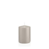 STUMPENKERZEN Zinn Grau Ø 68 x 100 mm, 12 Stück - Hellgrau, Paraffin (7/10cm) - Wiedemann Kerzen
