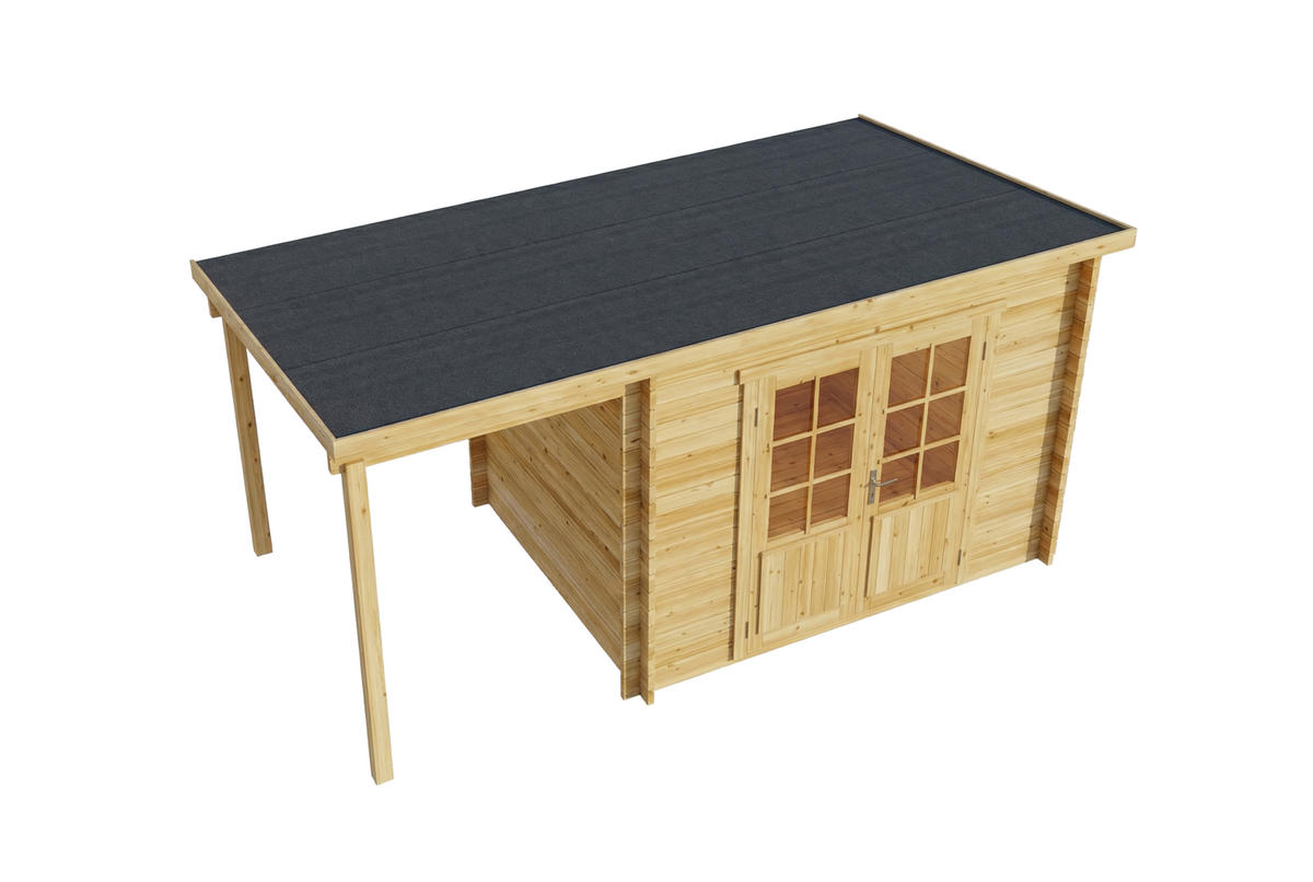 GARTENHAUS Holz Maria mit Schleppdach - Naturfarben, Holz (450/230/269cm) - Alpholz