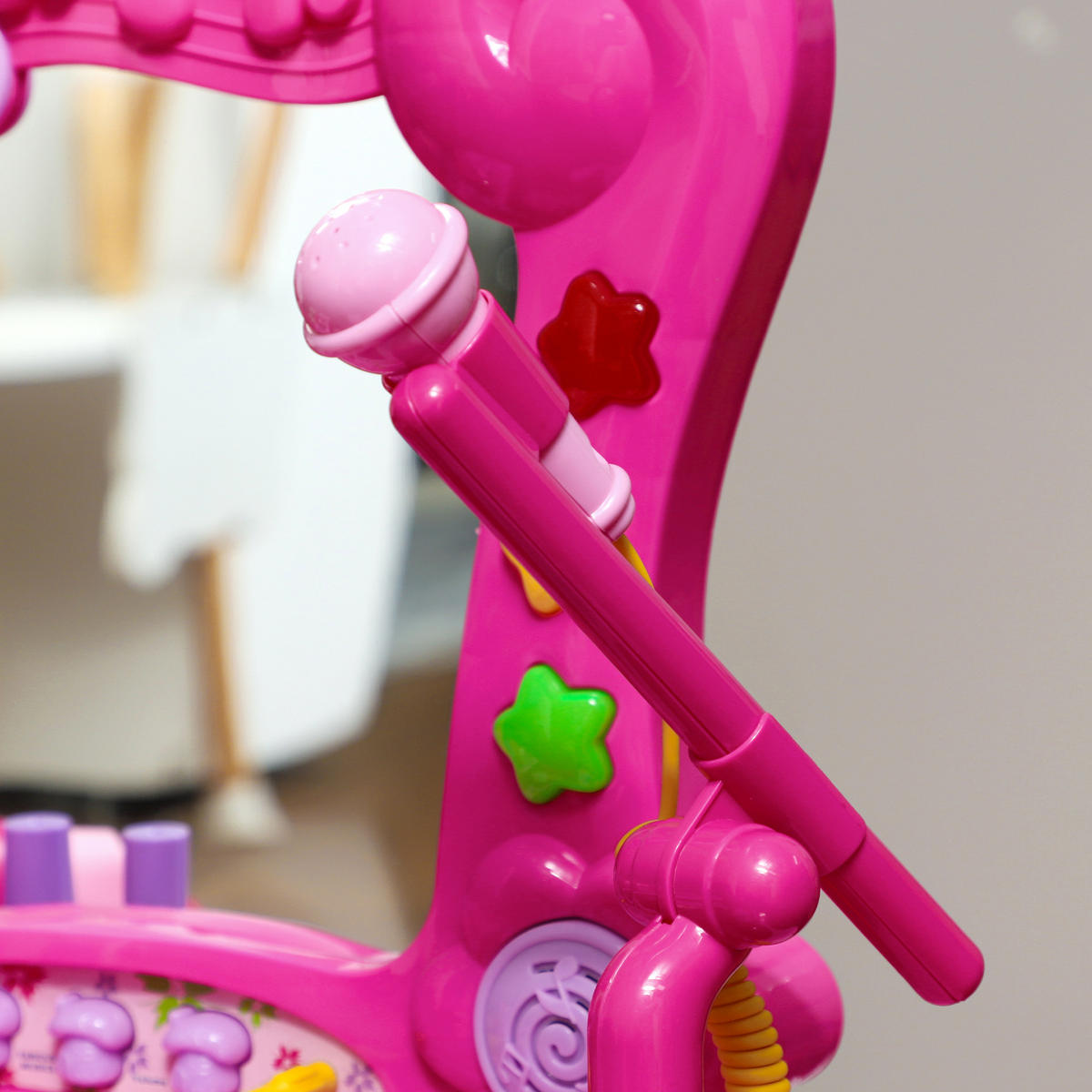 SCHMINKTISCH DE-18737 15-teilig mit Mikrofon & Föhn, Licht & Musik - Pink, Kunststoff (46.5/78.5/25cm) - ComfortXL