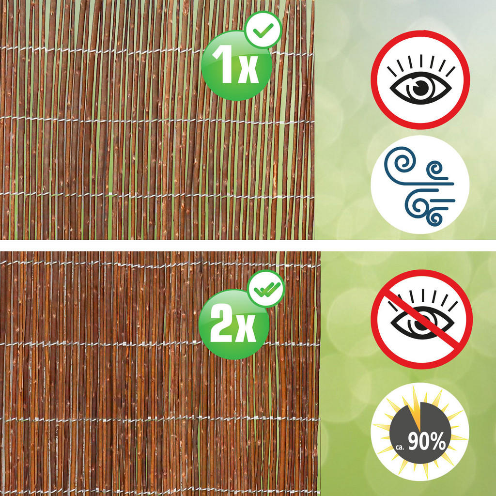 Thumbnail - urfence Balkon-Sichtschutz, Braun, Naturmaterialien, 500x110 cm, Sonnen- & Sichtschutz, Sichtschutz Garten, Balkon Sicht...