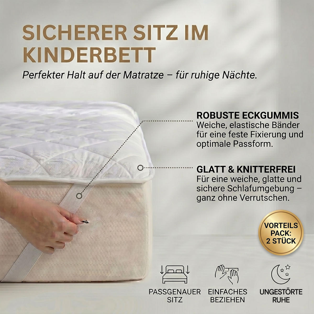 KINDER-TOPPER kühlend 70/140 cm, 2er-Set - Weiß, Textil (70/140cm) - Homescapes
