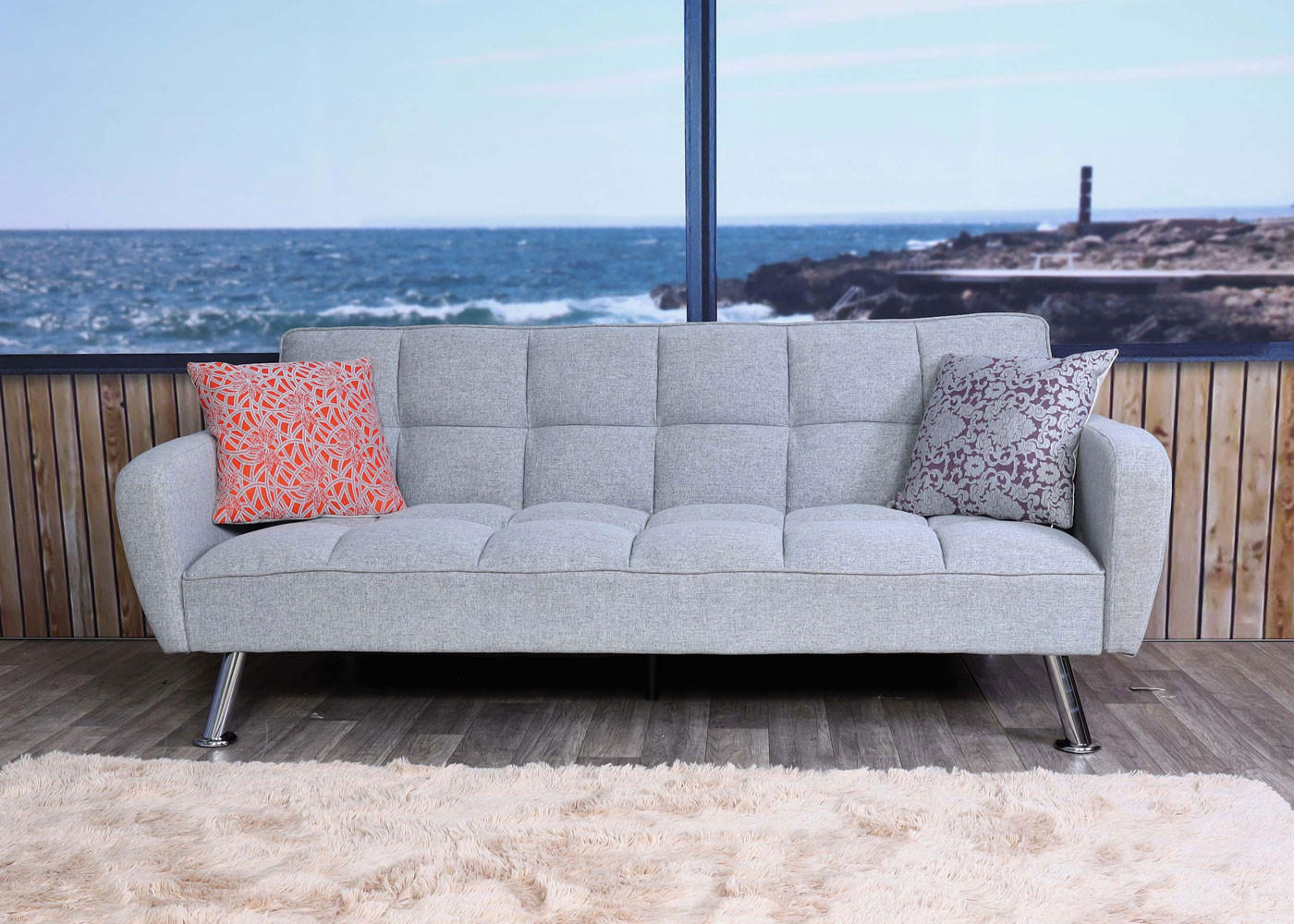 SOFA Hellgrau - Hellgrau, Textil (203/81/93cm) - MCW