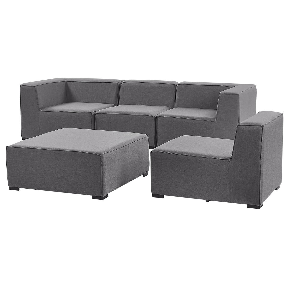 LOUNGE SET 4-Sitzer grau modular Arezzo - Grau, Textil - Beliani