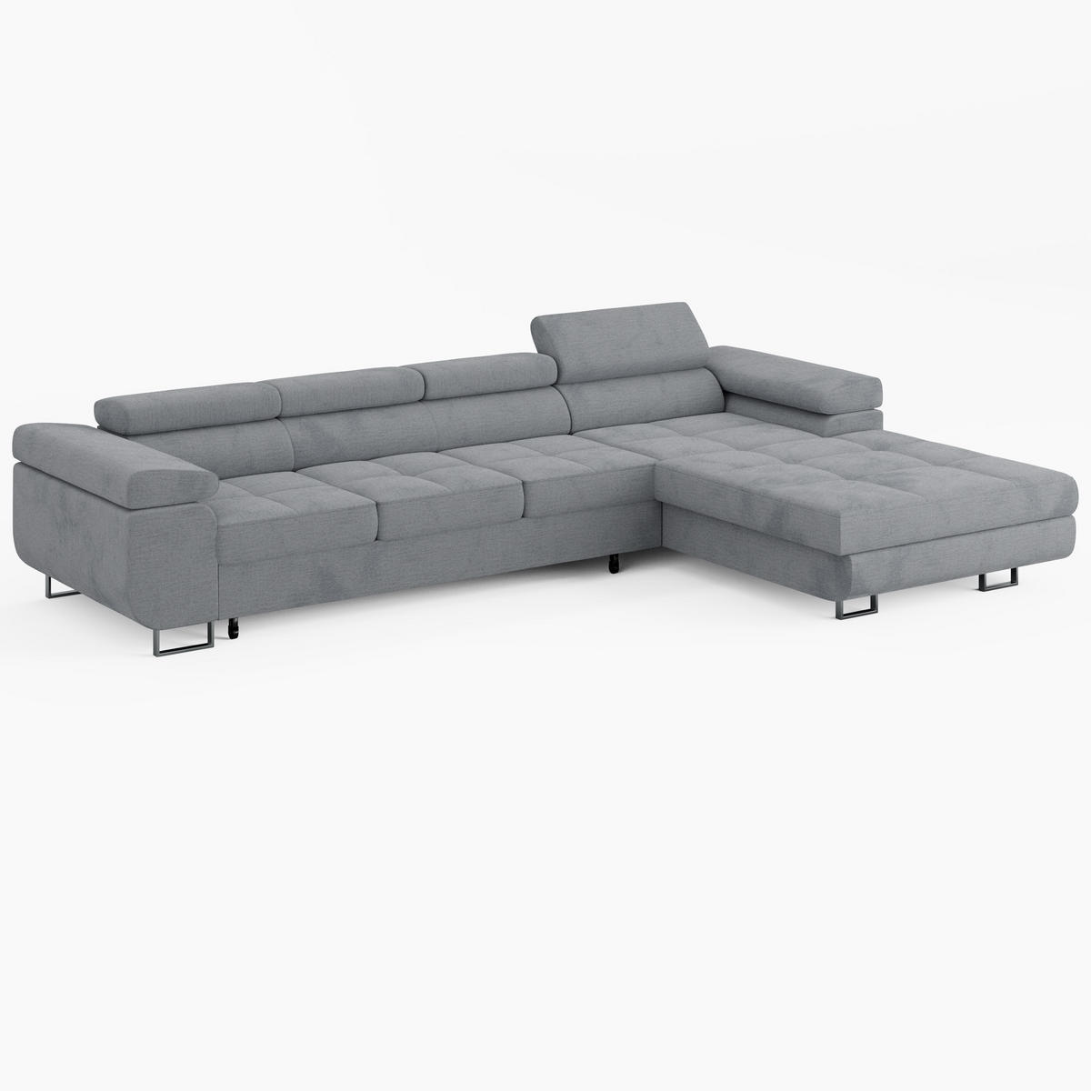 ECKSOFA VEMO CORE PLUS Rechts Dunkelbraun Velours-Stoff mit Schlaffunktion und Bettkasten - Dunkelbraun, Holz/Metall (350/205cm) - Barchello