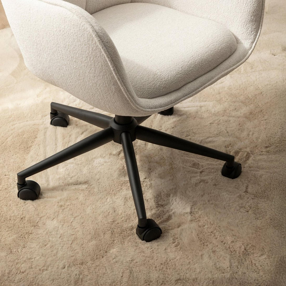 SCHREIBTISCHSTUHL Tess Beige 62 cm x 80-88 cm - Beige, Metall (62/80/60cm) - Klast Home