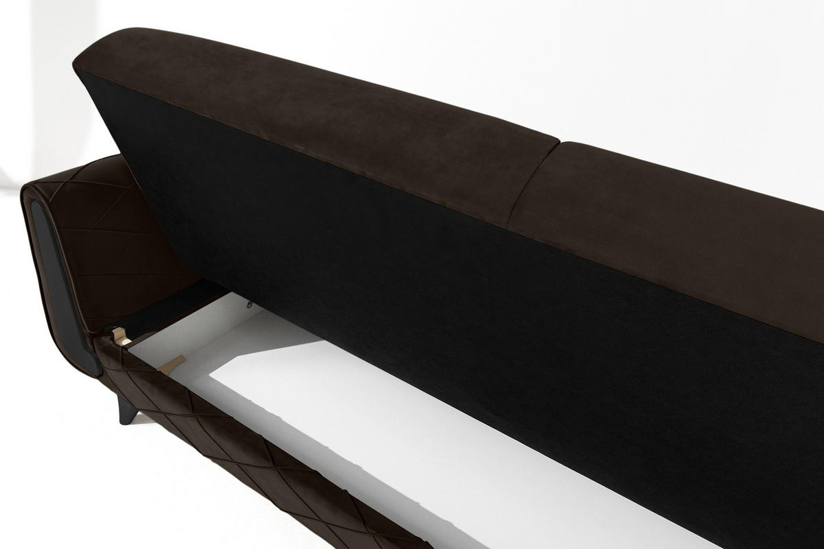 3-SITZER-SOFA GUSTAVO III Sofa 3 Velours, Braun - Braun, Holz/Holzwerkstoff (230/98/98cm) - KONSIMO®