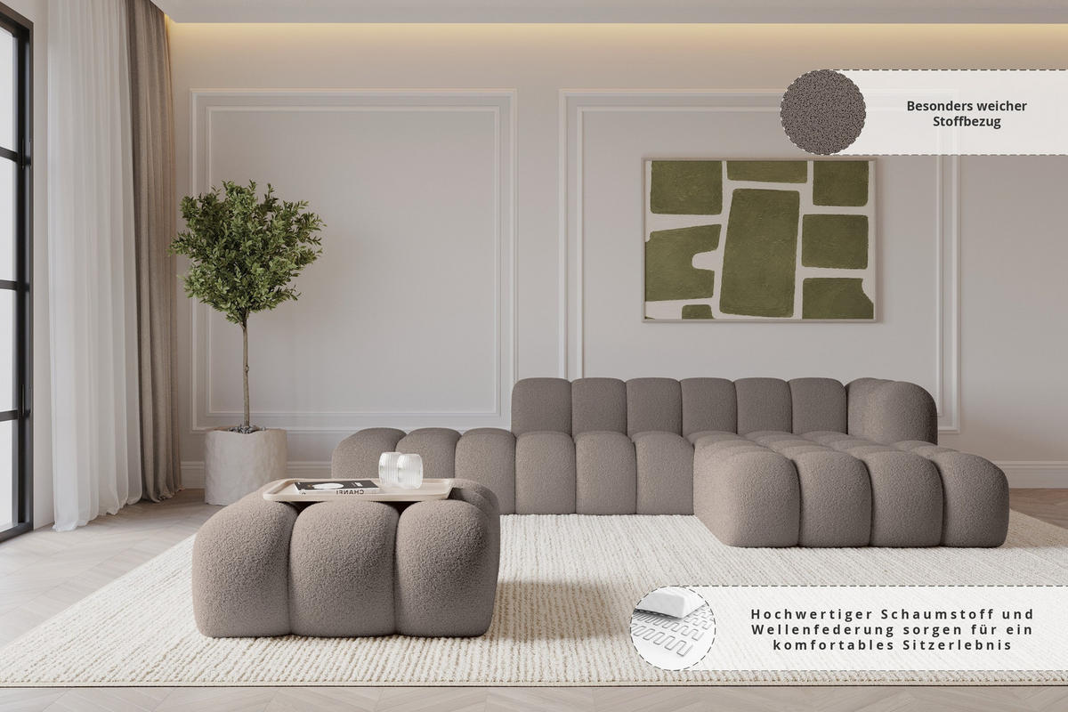TABURET OLEA-PUF 91x87x44 cm Hnědá Buklé - tmavě hnědá/černá, kompozitní dřevo/textil (91/44/87cm) - ALTDECOR