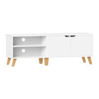 TV-MÖBEL 2 Fächer und 2 Türen weiß - L140 cm - Weiß, Holz (140/40/45cm) - Calicosy