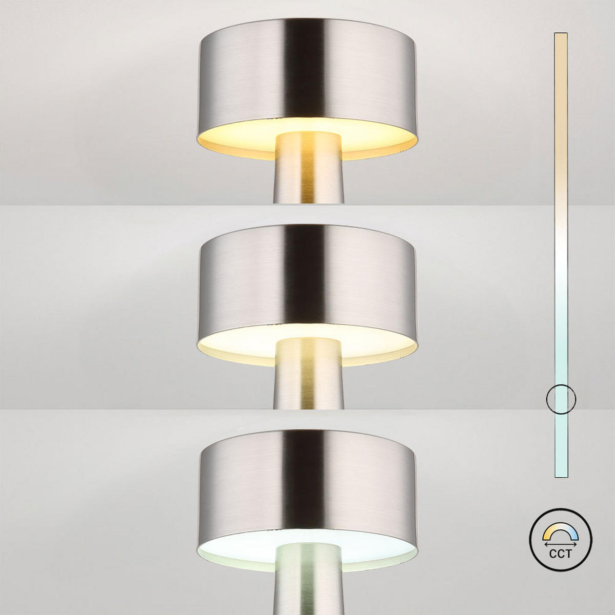 LED TISCHLEUCHTE Nickel Matt - Silberfarben, Metall (9/9/21cm) - Globo Lighting
