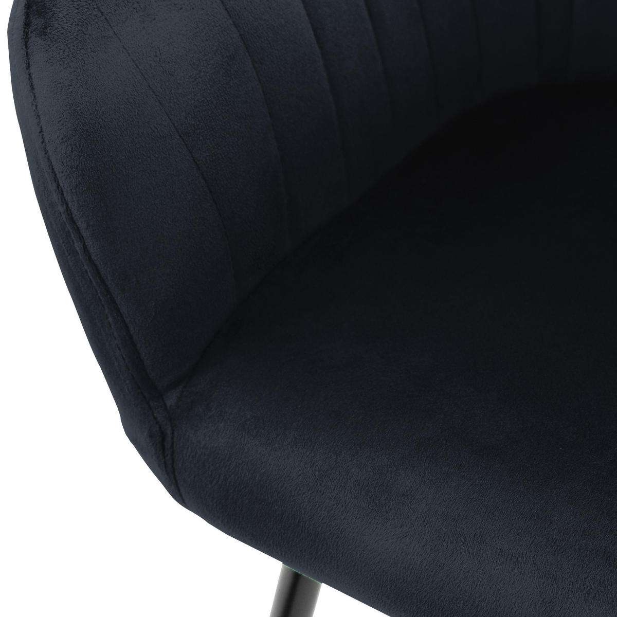 STUHL Samt schwarz - Schwarz, Metall (60/84/58cm) - ML-DESIGN