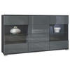 SIDEBOARD Bari Grau Hochglanz - Grau, Holzwerkstoff (138.5/75.5/35cm) - Vladon