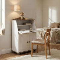 SEKRETÄR DAVID - Taupe/Weiß, Holz (38/82/117cm) - IDIMEX