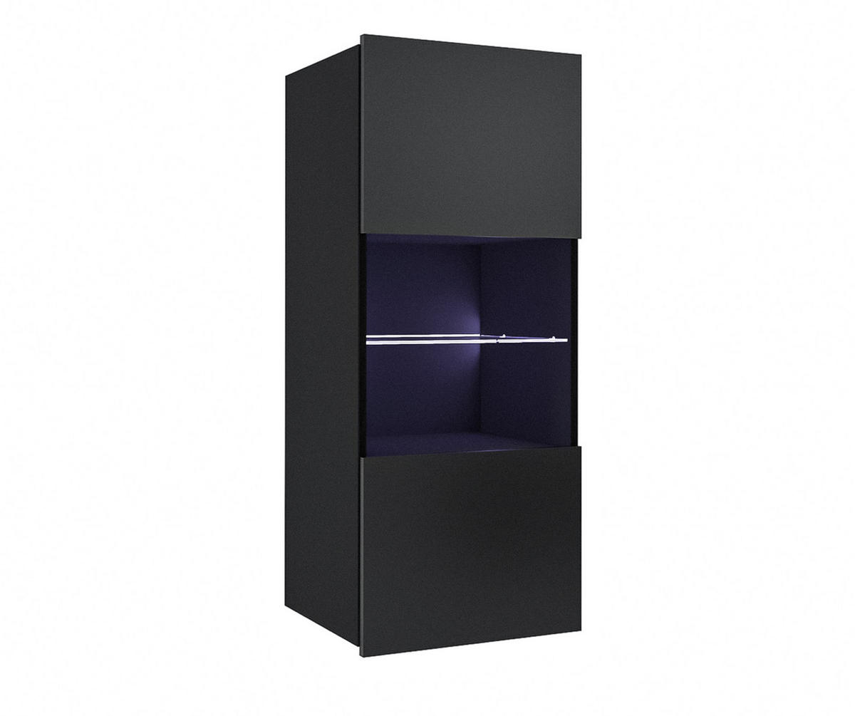 WOHNWAND Kossana 11 Schwarz 300/142/43 cm Design - Schwarz, Holzwerkstoff/Kunststoff (300/142/43cm) - AX Living