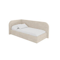 EINZELLBETT Jugendbett mit Bettkasten und Matratze H3/H4, Rechts - JAXY 90x200 Beige - Naturfarben, Holzwerkstoff/Textil (90/200cm) - ALTDECOR