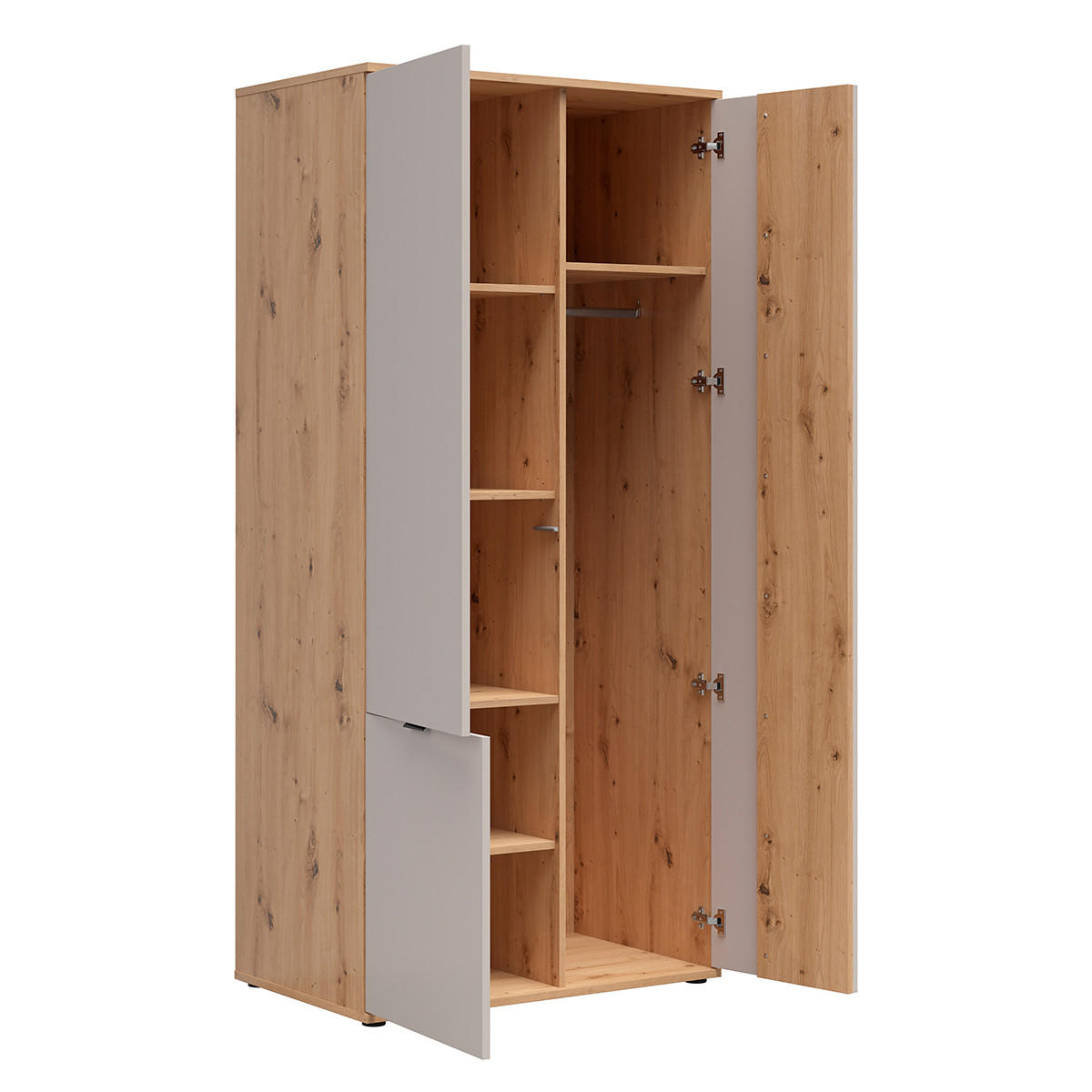 SKŘÍŇ 3DVEŘOVÁ Ezra Kašmír a dřevo - béžová, kompozitní dřevo (90.5/195.5/56cm) - Petits-meubles