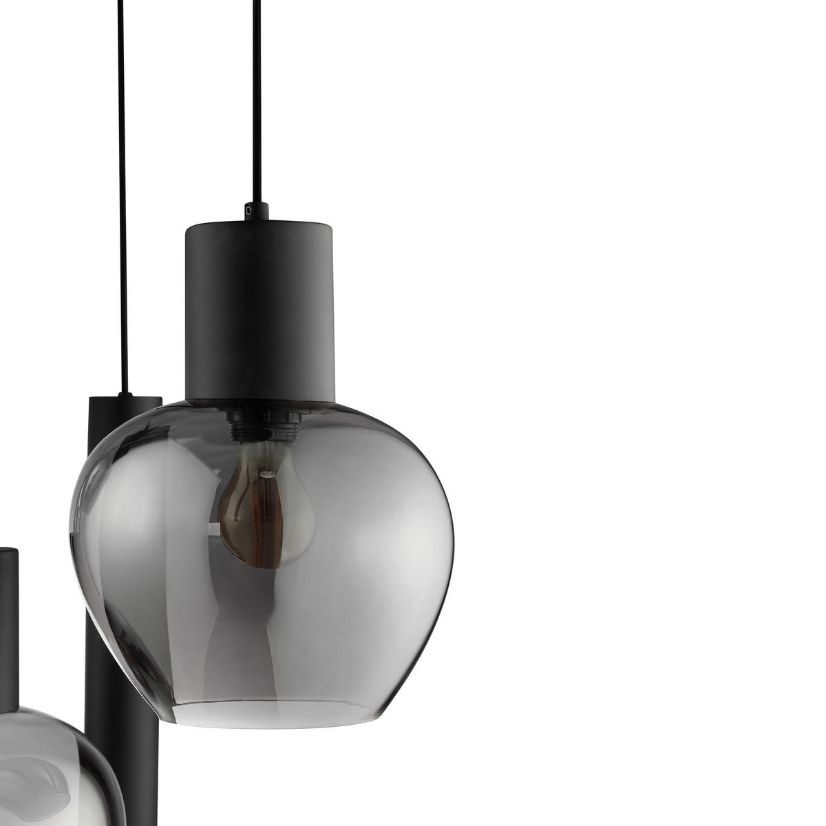 LED DECKENLEUCHTE Ligari Schwarz/Rauchglas 68/68/150 cm - Multicolor, Kunststoff (68/68/150cm) - Brilliant