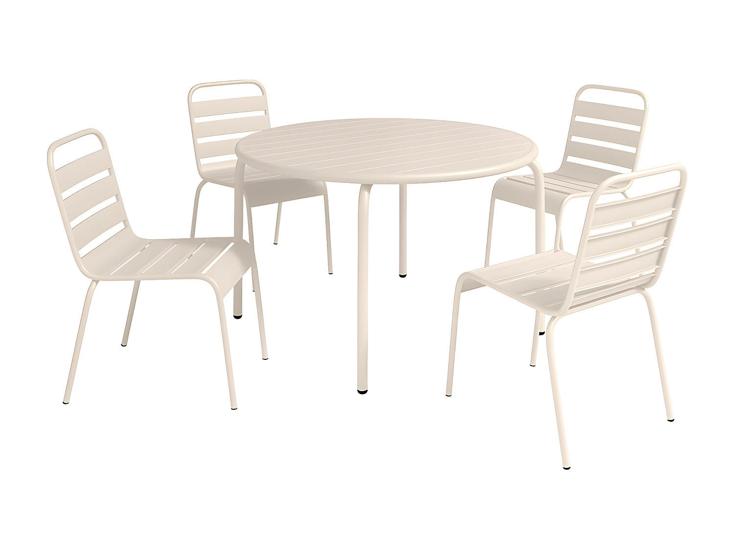 GARTENESSGRUPPE im Set - 4 -Sitzer - Stahl - beige - MIRMANDE - Beige, Metall - Vente-Unique