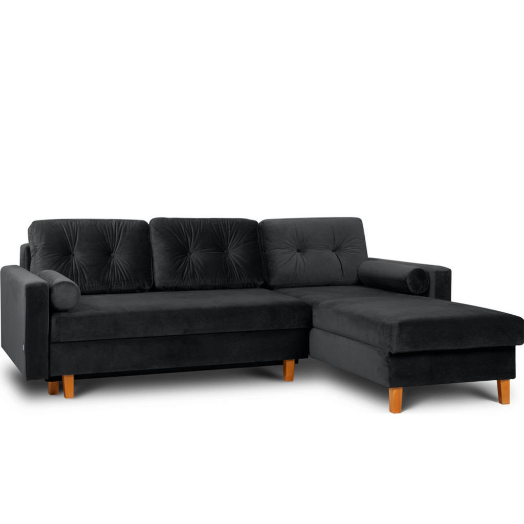Thumbnail - Konsimo® Eckschlafsofa, Graphit, Textil, L-Form,L-Form, 240x183 cm, Wohnzimmer, Sofas & Couches, Wohnlandschaften, Eckso...