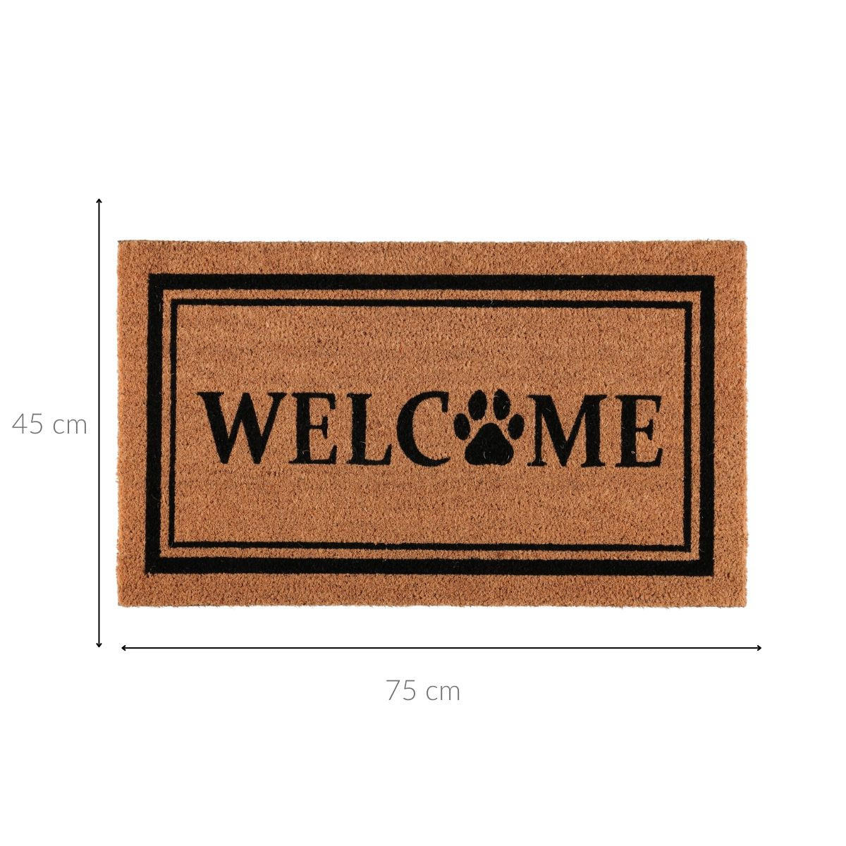 FUSSMATTE Paw 45/75 cm - Braun, Naturmaterialien (75/45cm)