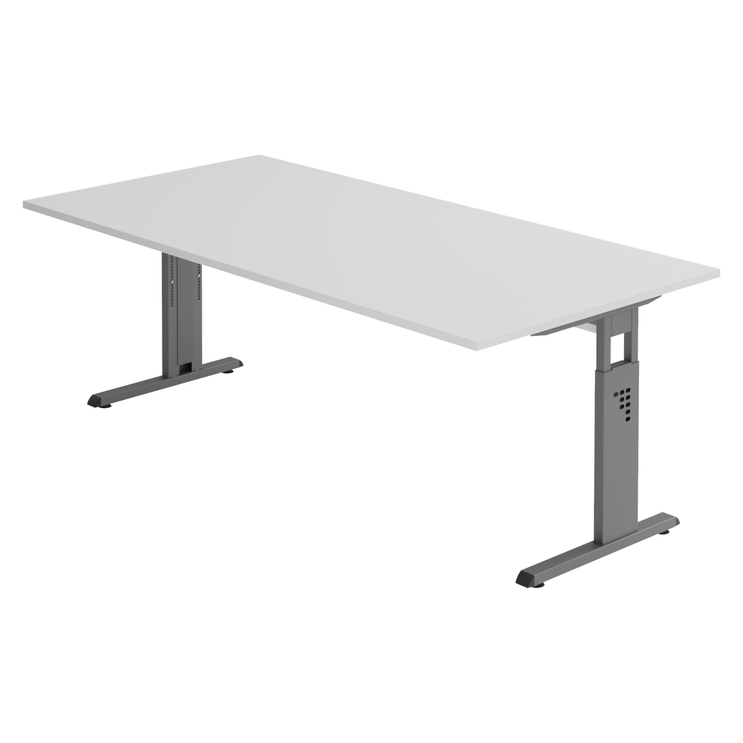 SCHREIBTISCH Serie-O 100/200/74 cm in Grau/Graphitfarben - Graphitfarben/Grau, Holzwerkstoff (100/200/74cm) - bümö