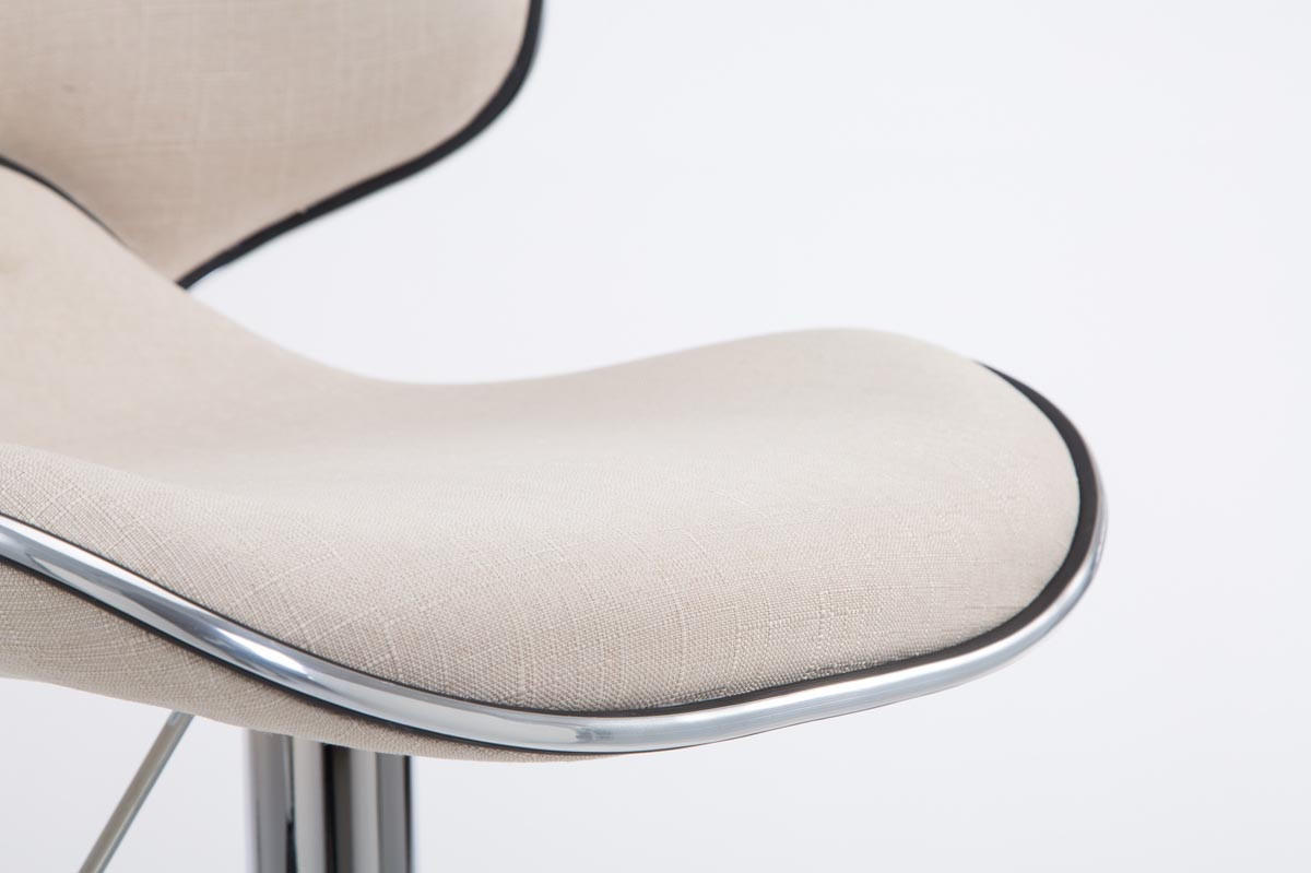 BARHOCKER Stoff creme - Chromfarben/Creme, Textil/Metall (46/88/49cm) - CLP