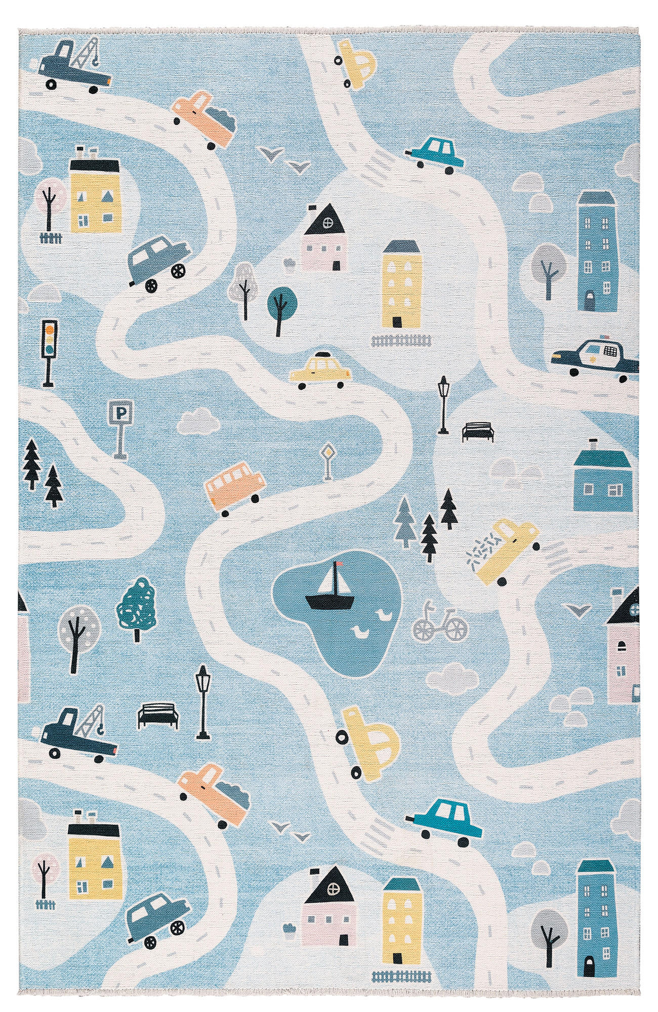 KINDER-TEPPICH Blau 195 x 280 cm - Blau, Textil (195/280cm) - Tesso Living