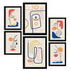 POSTER Set Mit 6 Jazzy Arts 2 In Weibliche Zusammenfassung A3 & A4 Schwarzer Rahmen - Schwarz, Papier (29/3cm) - Nacnic